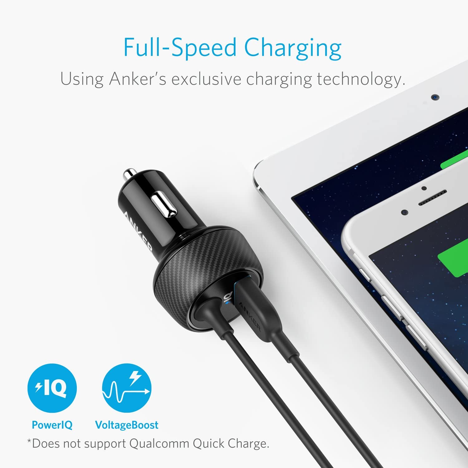 Anker Power Drive 2 Elite With Lightning Connector 24W | Black Anker Power Drive 2 Elite With Lightning Connector 24W | Black